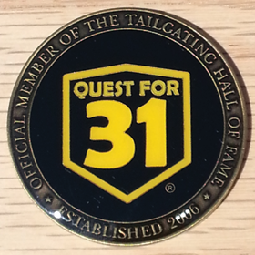 Tailgating Hall of Fame Challenge Coin - Heads